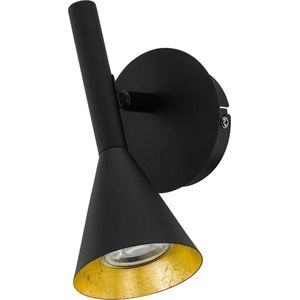 EGLO CORTADERAS wandverlichting Geschikt voor gebruik binnen Zwart, Goud GU10 5 W