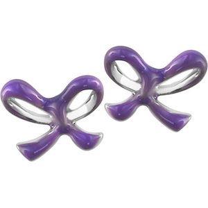 Orphelia Kids Oorbel Purple Bow Sterling Zilver 925