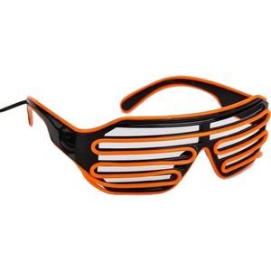 LED shutter bril - Feestartikelen - Draadloos - Lichtgevende bril - Feestbril - Party bril - Oranje