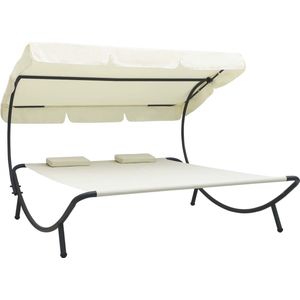 The Living Store Dubbel Ligbed Outdoor - 200 x 173 x 135 cm - Crème
