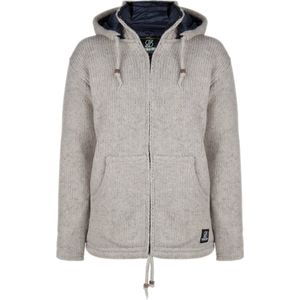Gebreid Wollen Heren/Uni Vest van Schapenwol met Nylon Windstopper binnenvoering en afneembare capuchon - SHAKALOHA - M Breaker Beige M
