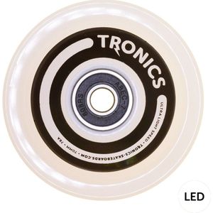 TRONICS 70mm x 51mm - skateboardwielen - PU wit - LED wit