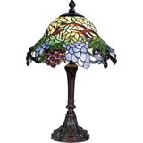 LumiLamp Tiffany Tafellamp Ø 30x48 cm Groen Blauw Glas Fruit Tiffany Bureaulamp