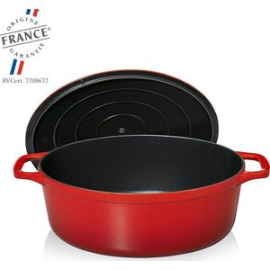 Chasseur braadpan 29cm ovaal Ruby Red, gietijzer 5,0l