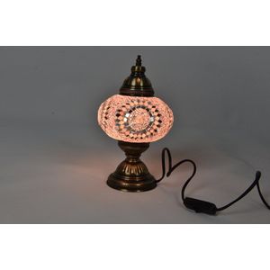 Handgemaakt Turkse tafellamp roos roze Sfeerverlichting Oosterse nachtlamp