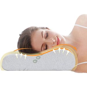 Ergonomisch memory foam kussen voor neksteun en slaapcomfort - Bamboe hoes, orthopedisch ontwerp voor zij- en rugslapers