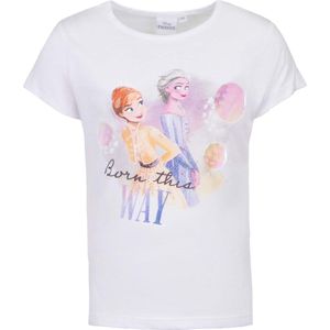 Frozen Elsa en Anna wit t-shirt | maat 110