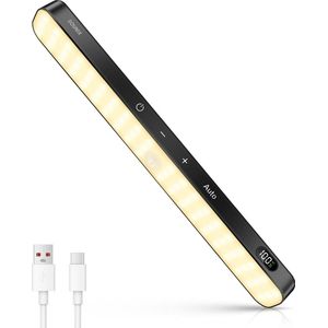 Sounix Keukenverlichting LED met bewegingssensor - 60 LED - Dimbaar - Warm wit licht - USB Oplaadbare Led-Strip - 1 stuk - Zwart
