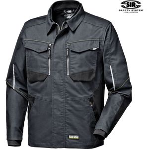 SIR SAFETY STRETCH CANVAS Softshell Werkjas HEREN Veiligheidsjas Grijs - Winddicht - Cordura Verstevigd - Reflecterende Details