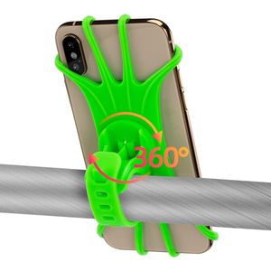 ROCKBROS Fiets Mobiele Telefoon Houder 360 Graden Draaibaar voor 4.0-6.8 inch Smartphone Gemaakt van Siliconen Motorfiets Mobiele Telefoon Houder Ebikes Houder voor Stuur Universeel Groen