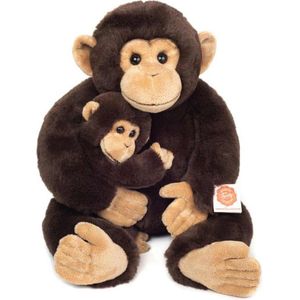 Hermann Teddy Chimpansee met baby 40 cm. 929475