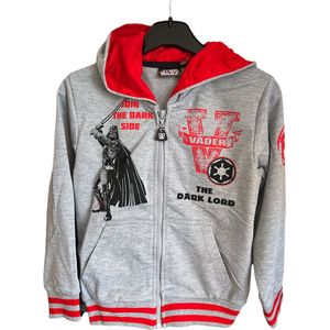 Star Wars Darth Vader zomer hoodie, sweatvest, jas, vest, grijs/rood, maat 104