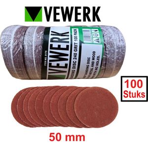 Velcro schuurschijven met klitteband 50 mm korrel 240 (100 stuks)