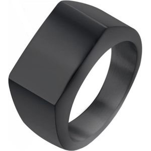 Zwarte zegelring Edelstaal van Mendes Jewelry-20mm