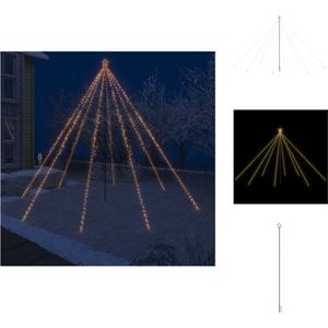 vidaXL Kerstboomverlichting - Watervalontwerp - 800 LEDs - 5m hoog - 8 snoeren - Warmwit - Decoratieve kerstboom