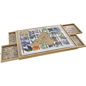 Puzzelplaat met lades - Gemakkelijk je puzzel opruimen - 90x67 cm - Hout