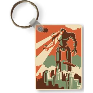 Sleutelhanger - Robot - Vintage - Tekening - Uitdeelcadeautjes - Plastic