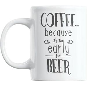 Studio Verbiest - Mok met tekst - Coffee / Koffie -  - Coffee because it's too early for beer - 300ml