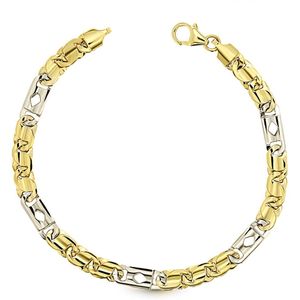 Juwelier Zwartevalk - 14 karaat gouden bicolor armband ZV 946/21.5cm