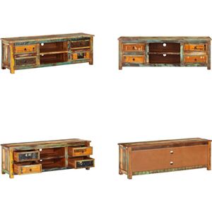 vidaXL Tv-meubel met 4 lades gerecycled hout - Televisiekast - Televisiekasten - Televisiemeubel - Televisiemeubels