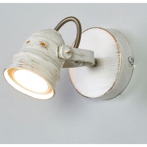 Lindby - LED wandlamp - 1licht - metaal - H: 9.5 cm - GU10 - wit - Inclusief lichtbron