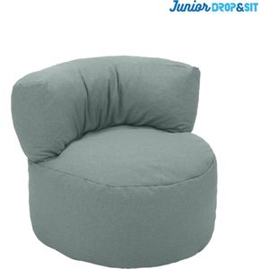 Drop & Sit Zitzak Stoel Junior - Zitzak Kind Mintgroen - 70 x 50 cm - Kinderstoel met Vulling voor Binnen