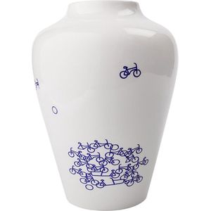 Delfts blauw vaas - 21 cm - Blauwe Fiets nr. 2 - Heinen Delfts Blauw - Hollandse cadeautjes