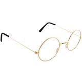 Opa/oma verkleed bril - rond - goud montuur - voor volwassenen - verkleedaccessoires
