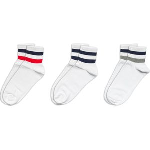 RAFRAY Socks - Sportsokken Stripe Wit - Atletische sokken in Cadeaubox - Premium katoen - 3 paar - Maat 40-44