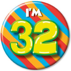 I'm 32 Button 32 Jaar 5,5cm