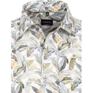 Groen Gebloemd Venti Overhemd Kent Boord Modern Fit - L