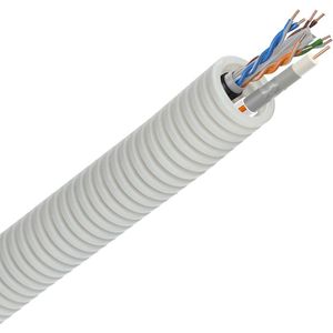 Snelflex flexibele buis telenet TRI6 + data U/UTP CAT-5e - 20mm per rol 100 meter (SFTRI6UTP5E)