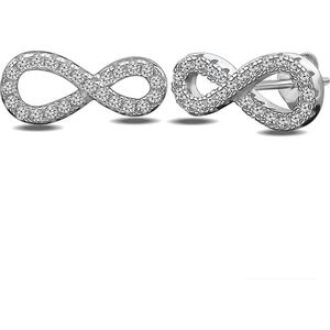 Juwelier Zwartevalk - Zilveren (gerhodineerd) infinity oorbellen 22.260--