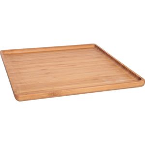 Serveerplank met Opstaande Rand - Bamboe Hout - 26 X 26 cm