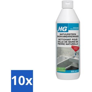 HG - Natuursteen Badkamerreiniger - Beschermt & Reinigt - 500 ml - Bulkverpakking - 10 stuks