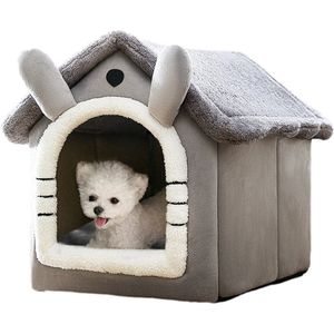 Château Animaux® Hondenhuis - Kattenhuis 50 x 40x 46 cm - Dierenhuis - Kattenhok - Hondentent - Hondenhuisjes voor binnen - Grijs