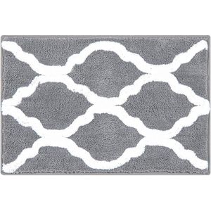 Microvezel badmat - antislip en absorberend - wasbaar badkamertapijt voor badkamer, keuken en kamer - grijs - 45 x 65 cm