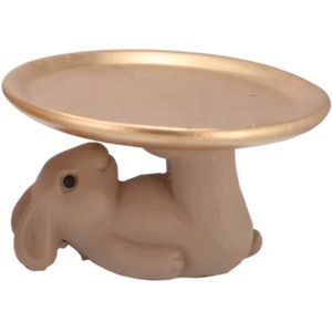 Easter rabbit natural plate 15x15x10 cm - Pasen