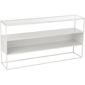 J-Line console Vierkant - metaal/glas - wit