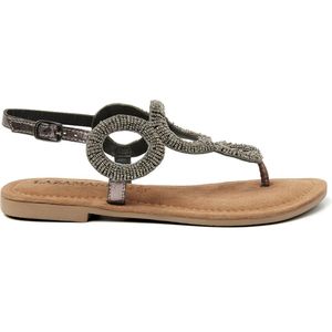 Lazamani Gita Leren Dames Sandalen Pewter