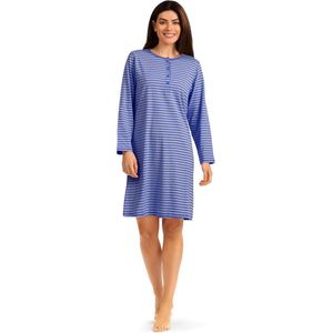 Comtessa Dames Nachthemd 'Blue Stripes' - 100cm - Katoen - Maat 48