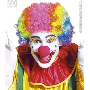 Widmann - Clown & Nar Kostuum - Pruik, Meerkleurig Met Krullen - Multicolor - Carnavalskleding - Verkleedkleding