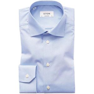 Overhemd Eton blauw geruit Contemporary Fit