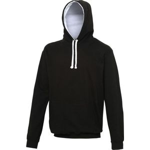 Awdis Varsity Hooded Sweatshirt / Hoodie (Jet Zwart / Arctisch Wit)