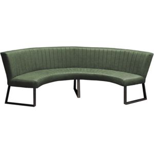 Eetkamerbank - Hengelo - geschikt voor ronde tafel 150 cm - lederlook Missouri groen 10