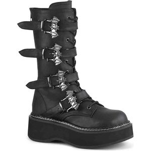 DemoniaCult - EMILY-322 Kniehoge laarzen - Vleermuis - 37 Shoes - Zwart