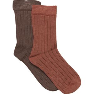 Minymo Kinder Socke Ankle Sock (2er Pack) Cocoa Brown-31-34