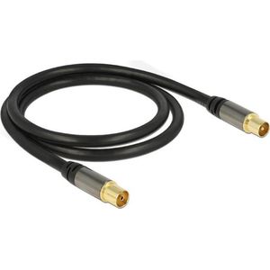 DeLOCK coax-kabels Antenna Cable IEC Plug > IEC Jack RG-6/U 1 m black