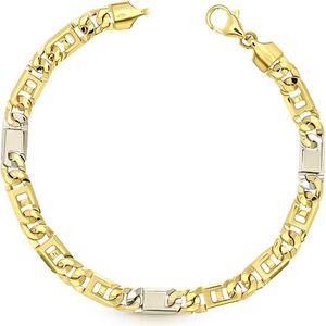 Juwelier Zwartevalk - 14 karaat gouden bicolor armband ZV 1302/22cm--