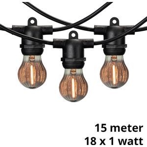 Lybardo lichtsnoer buiten - Lichtslinger - 15 meter inclusief 18 smoke LED pumpkin lampjes 1 watt | IP54 waterdicht